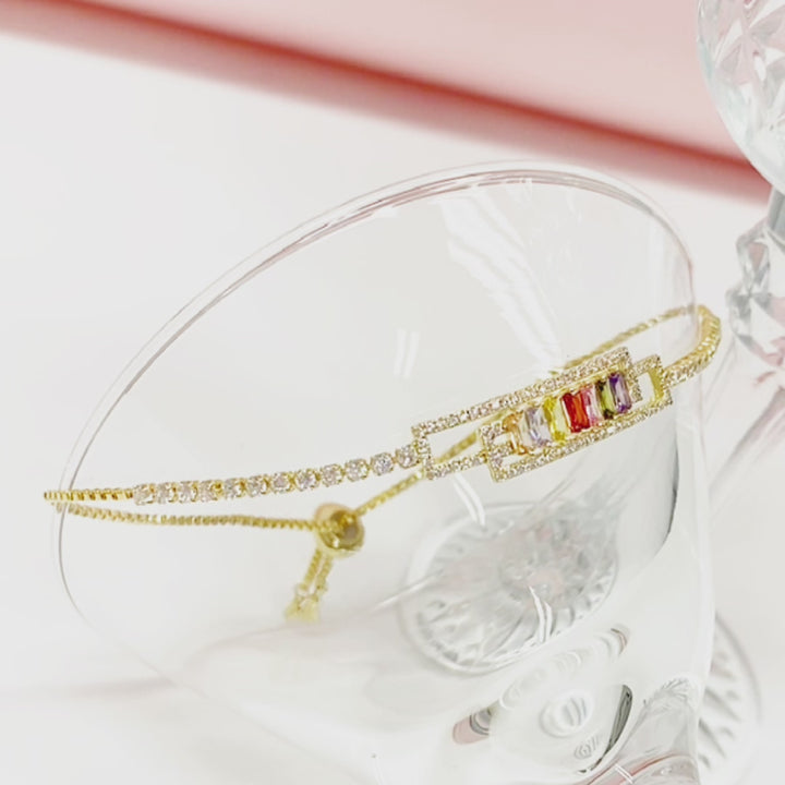 Rainbow Hollow Design Radial Shaped Cutting Bracelet