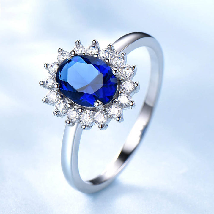 Oval Shaped Cut Sterling Silver Ring