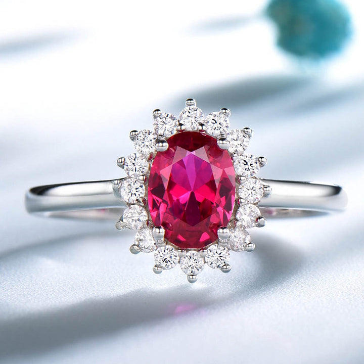 Oval Shaped Cut Sterling Silver Ring