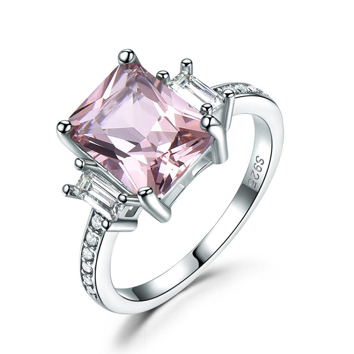 Cushion Cut Blue Sterling Silver Ring