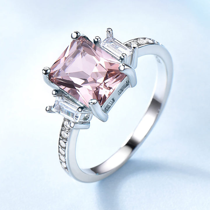 Cushion Cut Blue Sterling Silver Ring