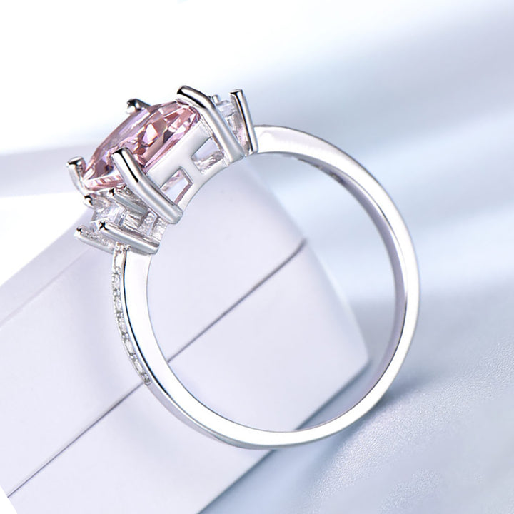 Cushion Cut Blue Sterling Silver Ring