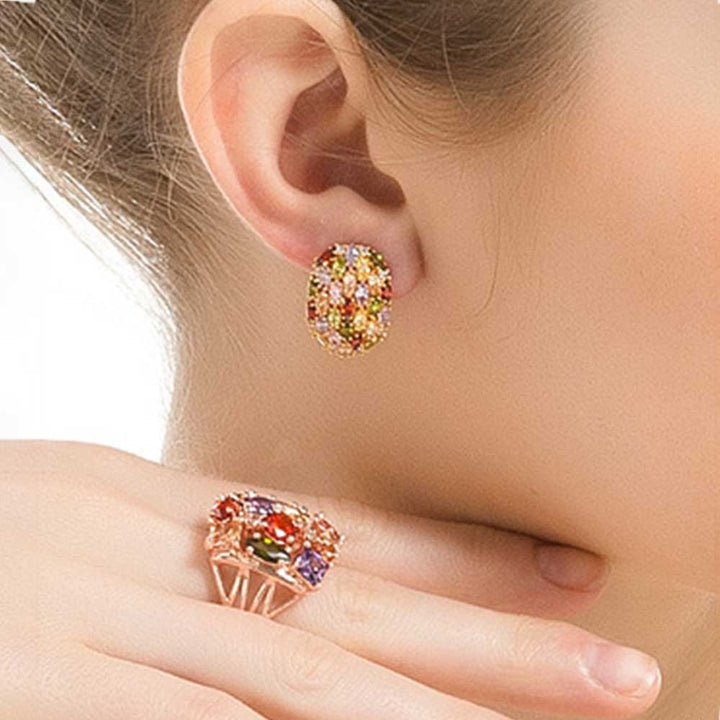 Marquise Shaped Cut Color Earrings