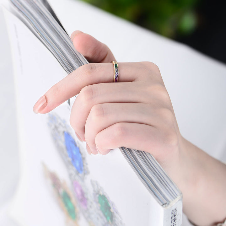 Cushion Shaped Cutting Color Sterling Silver Ring