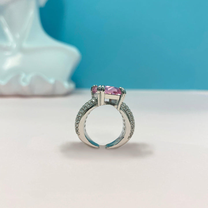 Pink Radiant Shaped Open Ring