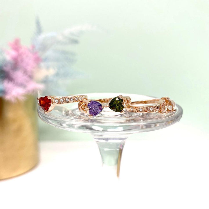 Lucky Clover Love Gem Separable Three Piece Ring Set
