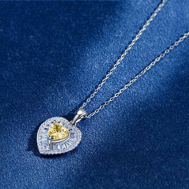 Heart Shaped Cut Yellow Sterling Silver Three Piece Set