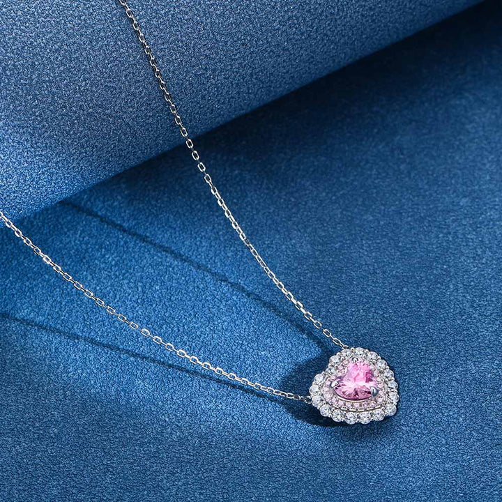 Heart Shaped Cut Pink Sterling Silver Three Piece Set