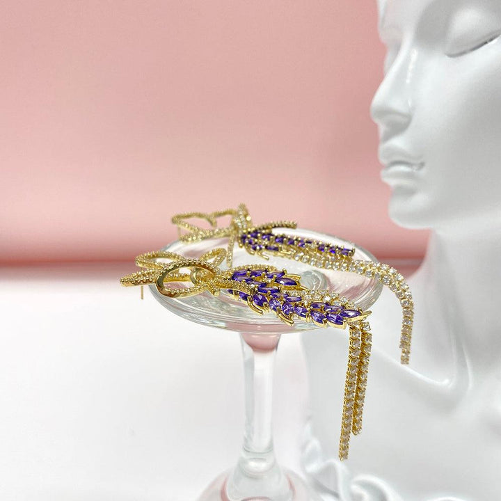 "Wisteria Goddess" Bow Design Earrings