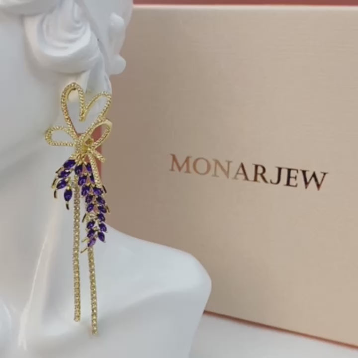"Wisteria Goddess" Bow Design Earrings