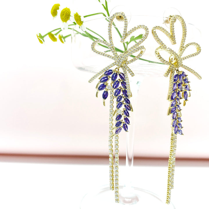 "Wisteria Goddess" Bow Design Earrings