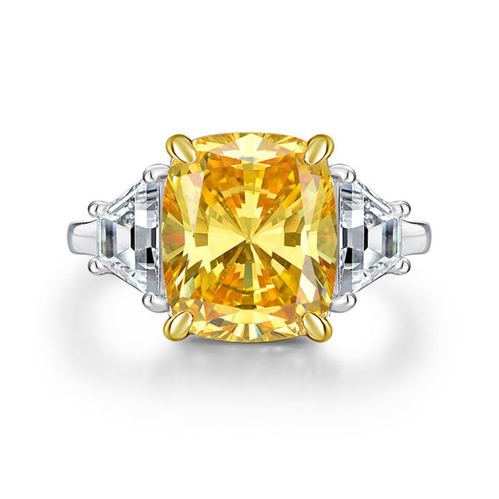 Cushion Shaped Blue Sterling Silver Ring