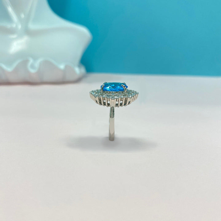 Aquamarine Oval Cutting Rings