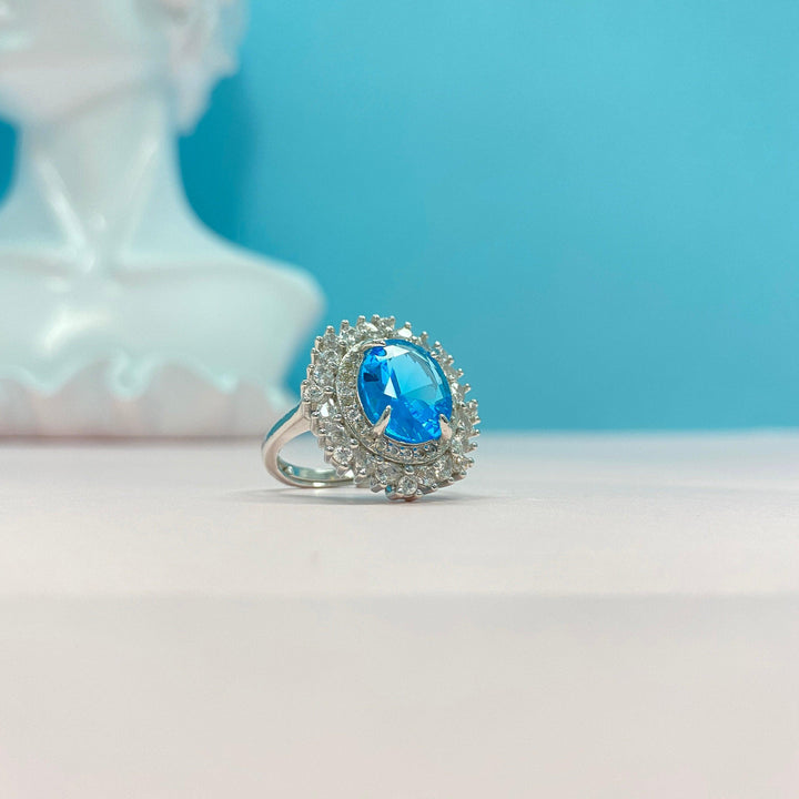 Aquamarine Oval Cutting Rings