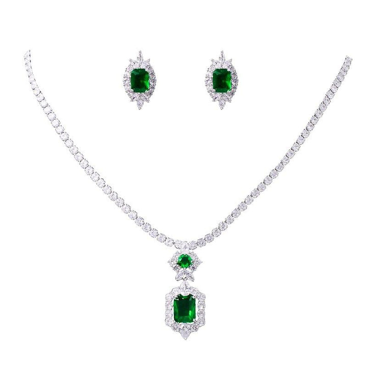 Emerald Radiant Shaped Accessories Two Piece Set
