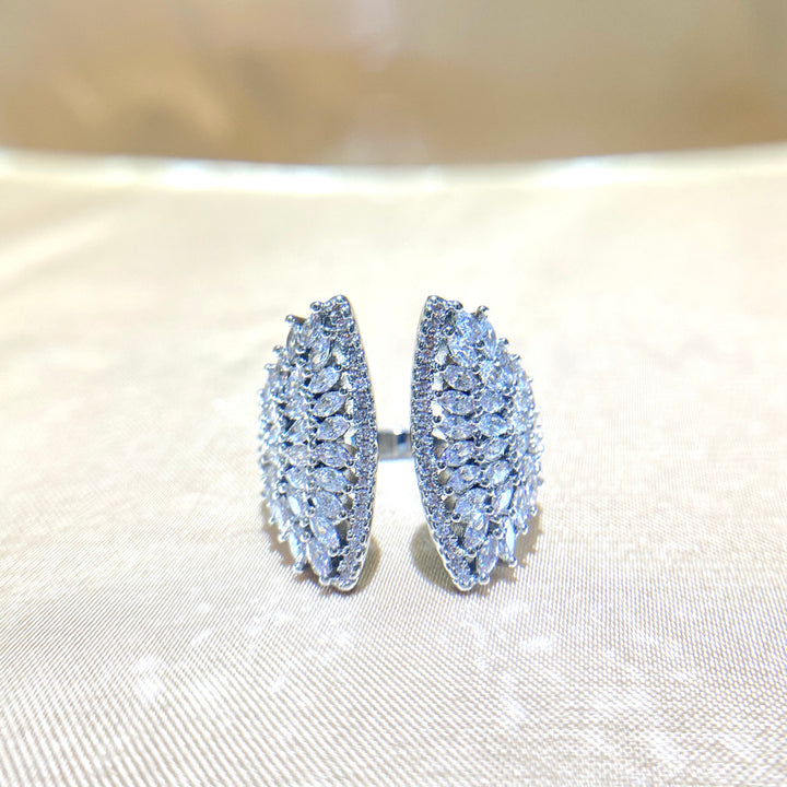 Diamond Studded Sector Opening Ring