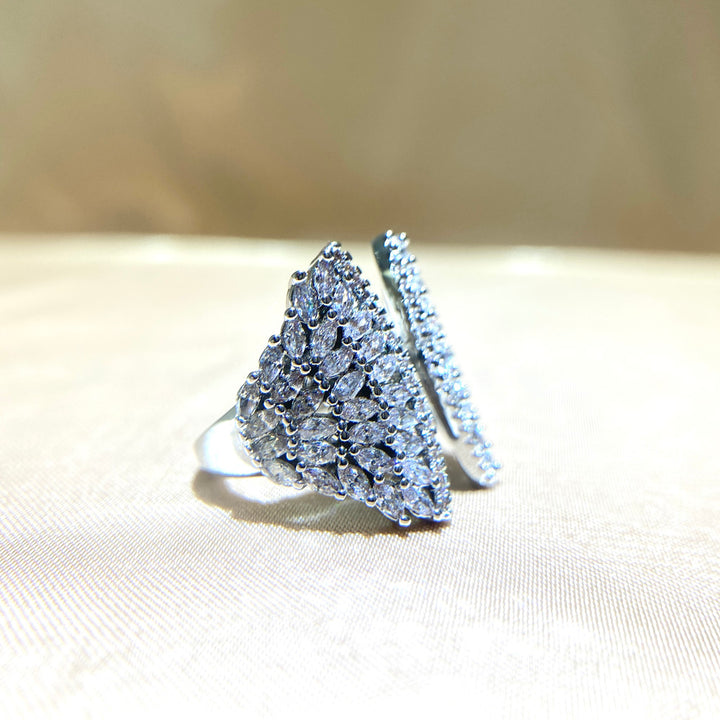 Diamond Studded Sector Opening Ring