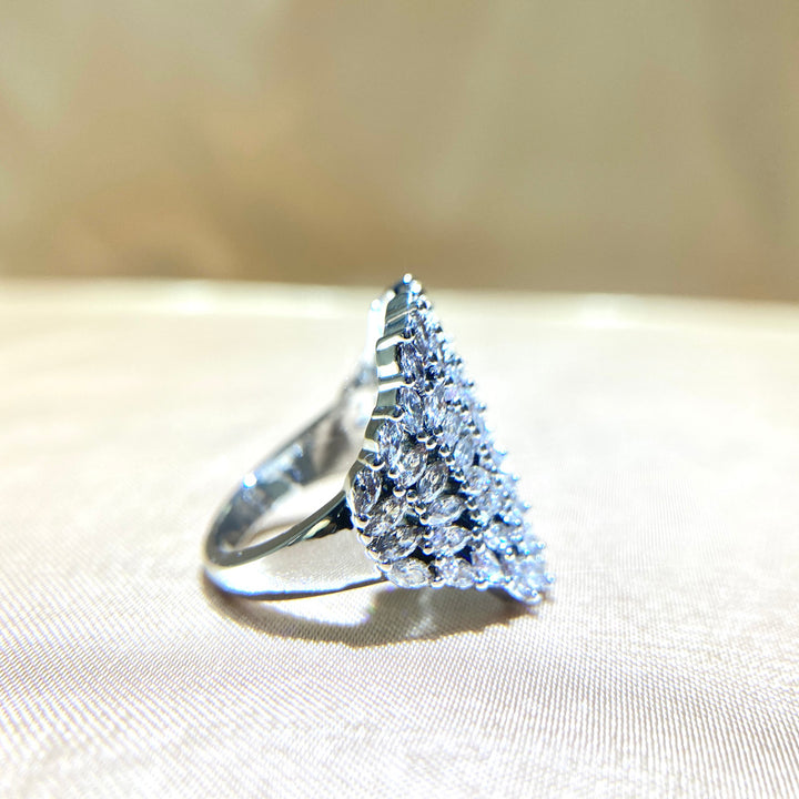 Diamond Studded Sector Opening Ring