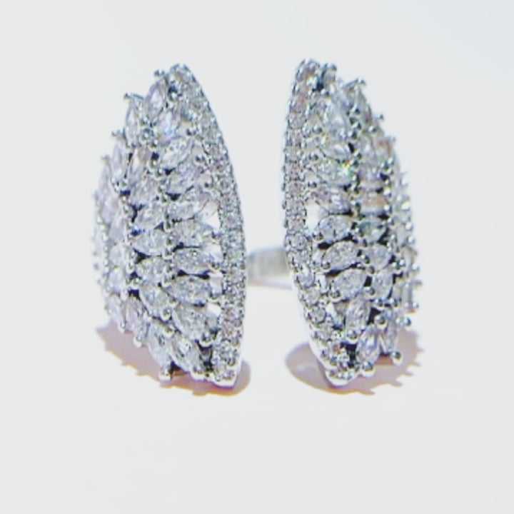 Diamond Studded Sector Opening Ring