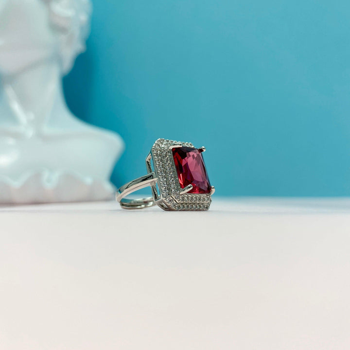 Ruby Radiant Shaped Cut Open Ring