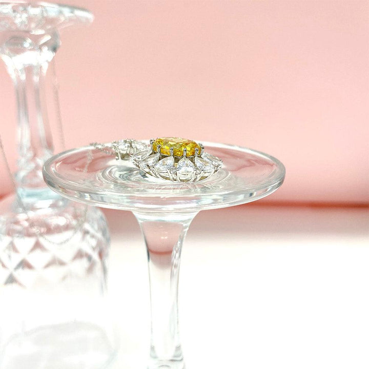 Sunflower Ice Flower Cut Necklace