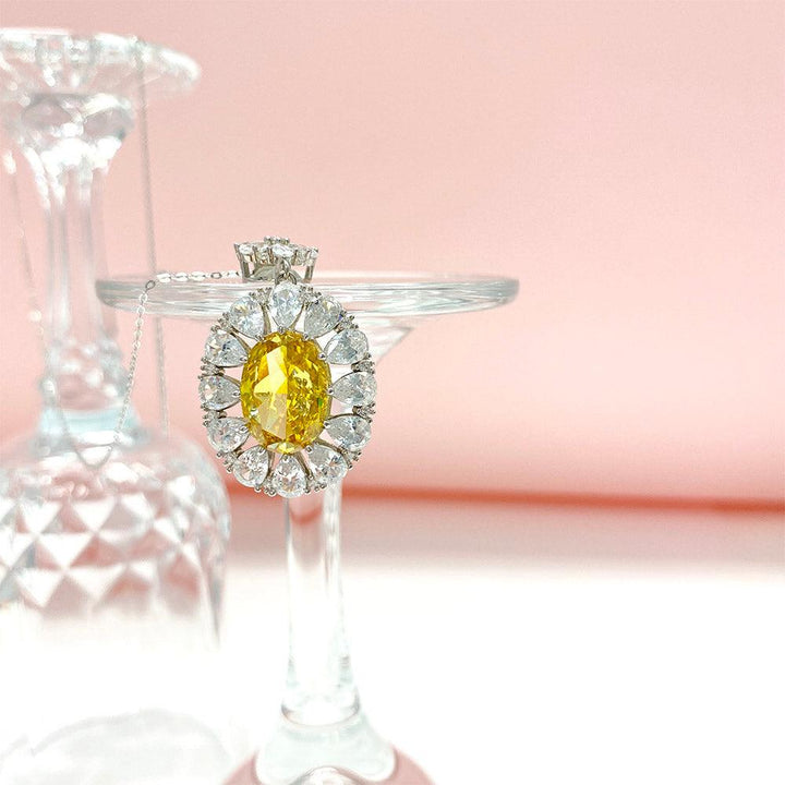 Sunflower Ice Flower Cut Necklace