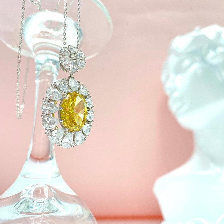 Sunflower Ice Flower Cut Necklace