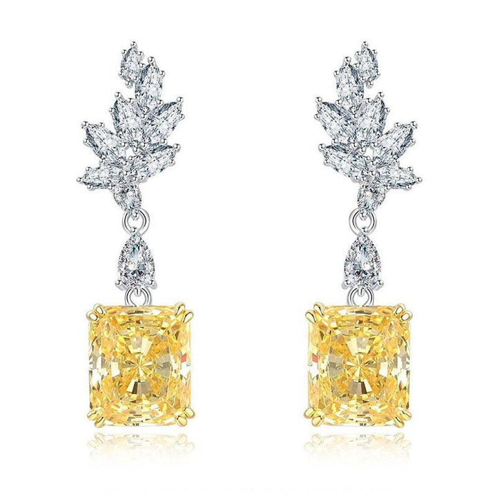 Feather Gold Radiant Shaped Earrings