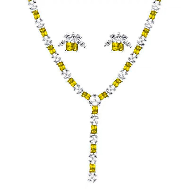 Selegant Style Cut Flower Element Necklace Earrings Two Piece Set