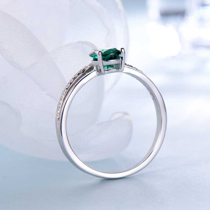 Pearl Shaped Cut Double Sterling Silver Ring