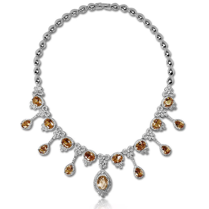 Coffee Colored Pattern Oval Shaped Cut Four Piece Set