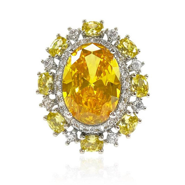 "Goddess of The Sun" Oval Shaped Cut Open Ring