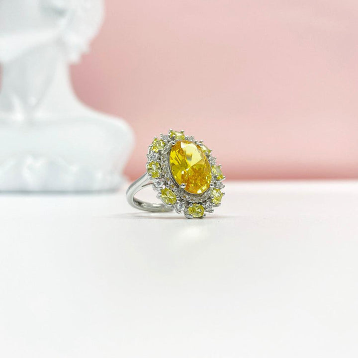 "Goddess of The Sun" Oval Shaped Cut Open Ring