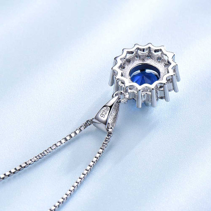 Round Shaped Cut Sun Sterling Silver Necklace