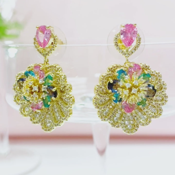 Flower Design Colorful Earrings