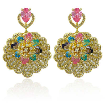 Flower Design Colorful Earrings