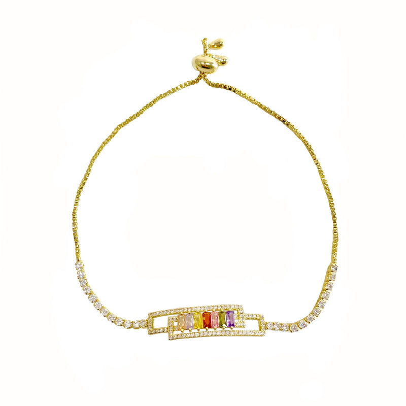 Rainbow Hollow Design Radial Shaped Cutting Bracelet