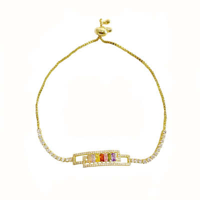 Rainbow Hollow Design Radial Shaped Cutting Bracelet