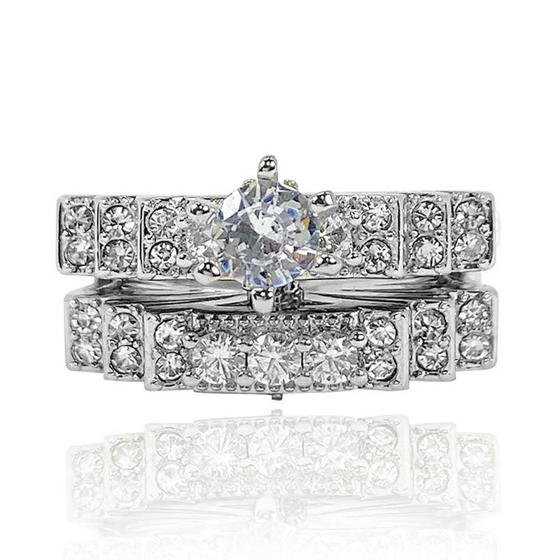 Crown Layered Two Piece Ring Set