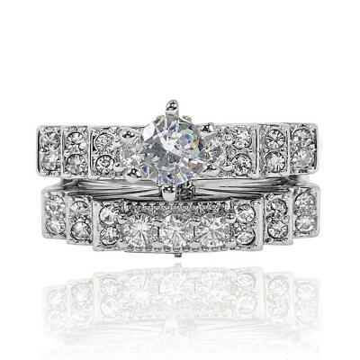 Crown Layered Two Piece Ring Set