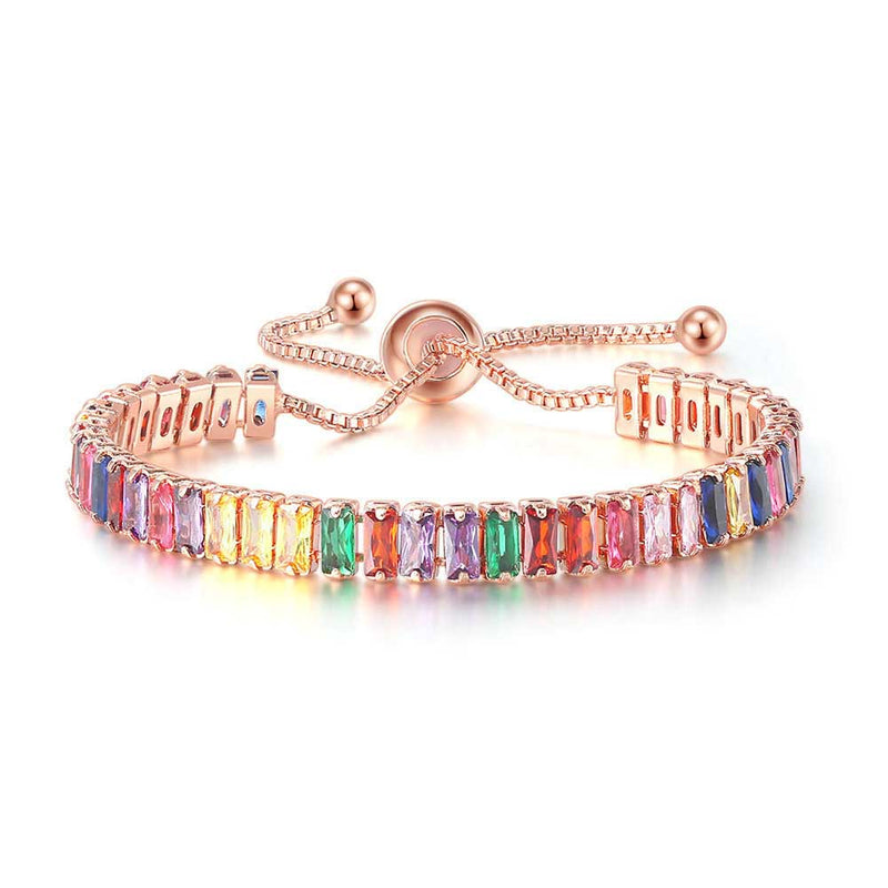 Radiant Shaped Cut Colorful Pullable Bracelet