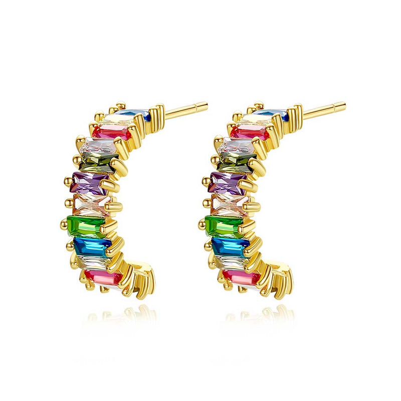 Radiant Shaped Cut Color Earrings