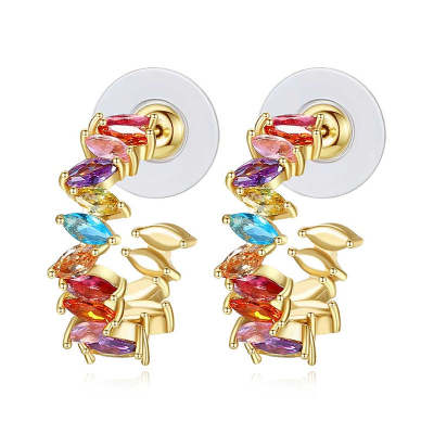 Marquise Shaped Cut Color Earrings