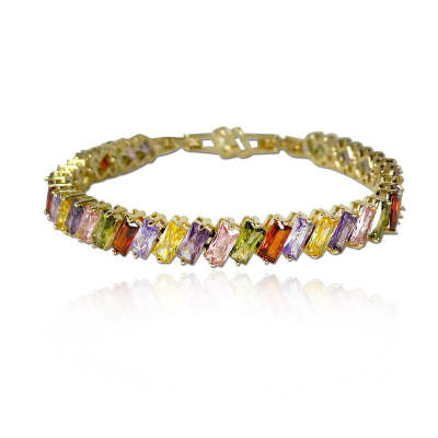 Colorful Beveled Radial Shaped Cutting Bracelet