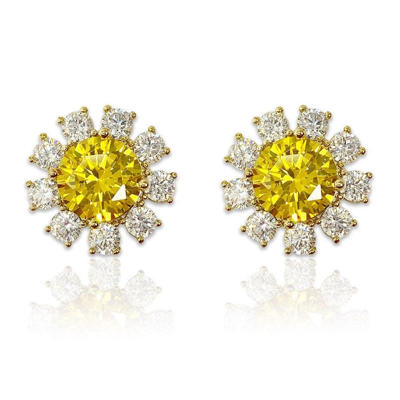 Round Shaped Cut Flower Earrings