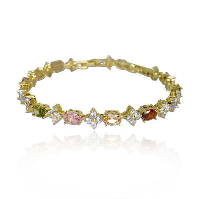 Colorful Flower Oval Shaped Cutting Bracelet