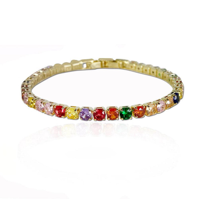 Color Interval Pattern Round Shaped Cutting Bracelet
