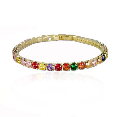 Color Interval Pattern Round Shaped Cutting Bracelet