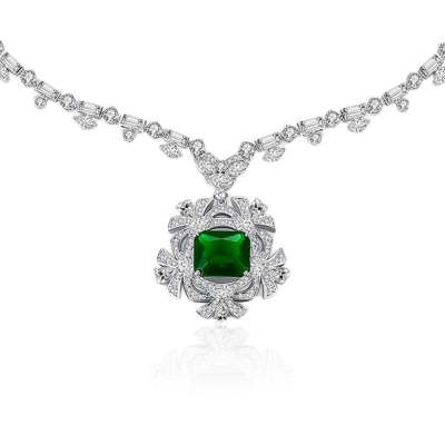 Radiant Shaped Cut Bow Wrapped Necklace