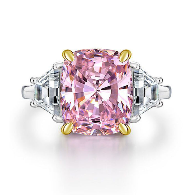 Cushion Shaped Blue Sterling Silver Ring